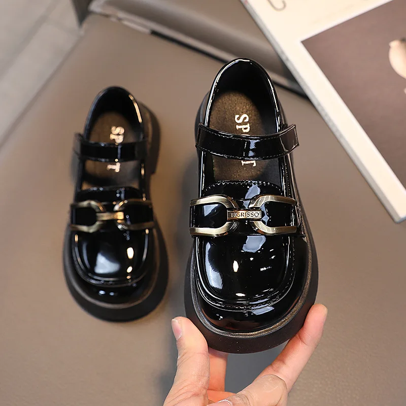 Zapatos de cuero para niña, calzado de princesa, moda para niña pequeña, primavera y otoño, 2024