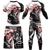 New MMA Men Rashguard Jiu Jitsu T Shirts+Pant Suit BJJ Muay Thai Boxing Sports Sweater Shorts Gym Kickboxing Rash Guard Jerseys 2