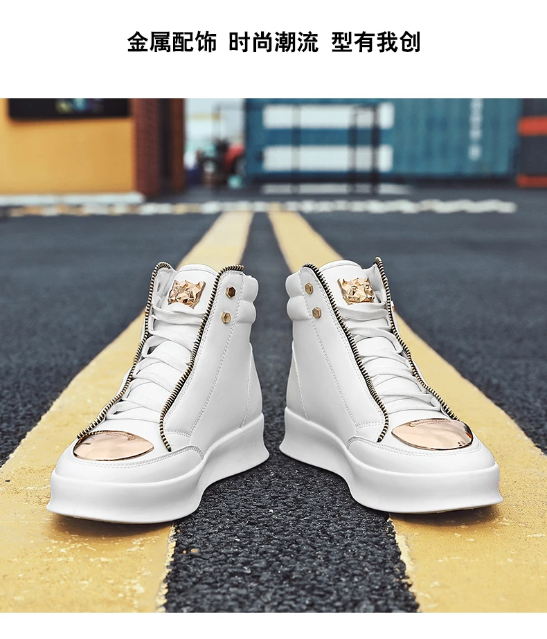 Leather Tourism Waterproof Shoes Men high top Sneakers - Uniqwear