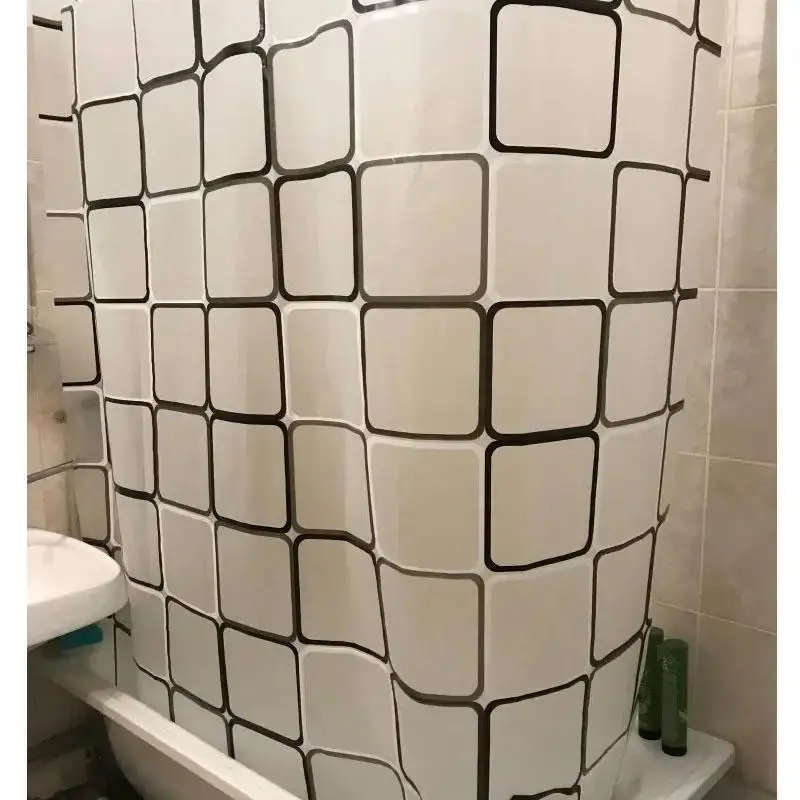 180*200cm Bathroom Curtain Waterproof Shower Curtain With 12 Curtain Hooks And Rings Shower Curtain Set