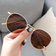 Sunglasses Women 2022 Luxury Retro Travel Drive Delicate Alloy Oval Frame Brand Design Cute Vintage Sun Glasses Ladies 6 Colors