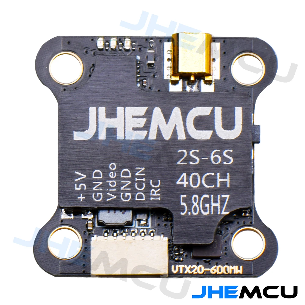 Détail des soudures et composants du JHEMCU VTX20-600 Émetteur Vidéo FPV 5.8G 600MW 40CH pour mini quad.
