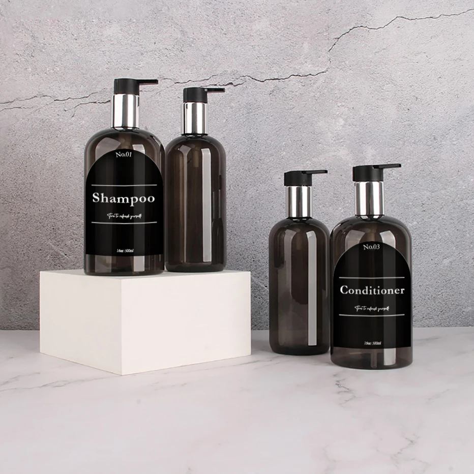 Shower Soap Dispenser Bottle Shampoo Conditioner Body Wash Dispenser Set Hand Dish Soap Bottles for Kitchen Waterproof Labels Soap Dispenser Shampoo Dispenser Soap Dispenser Bottle