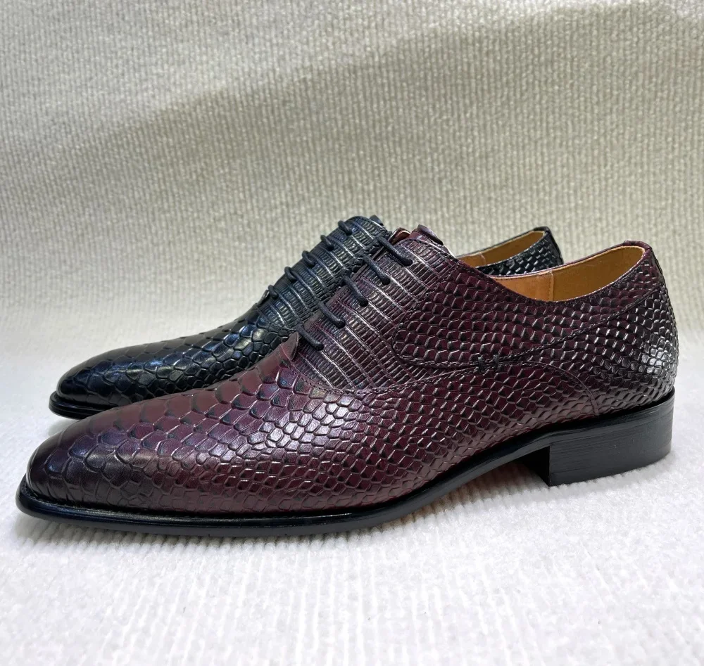 Handmade Genuine Leather Men's Office Business Shoes with Monk Shoelace Buckle for Wedding Suit Casual Formal Wear