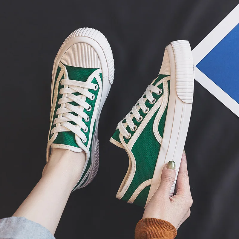 

35-40 Womens Vulcanized Shoes Canvas Shoes Female Spring/autumn Frenulum Soft Sole Comfortable Fashion Ladies Footwear Hw23