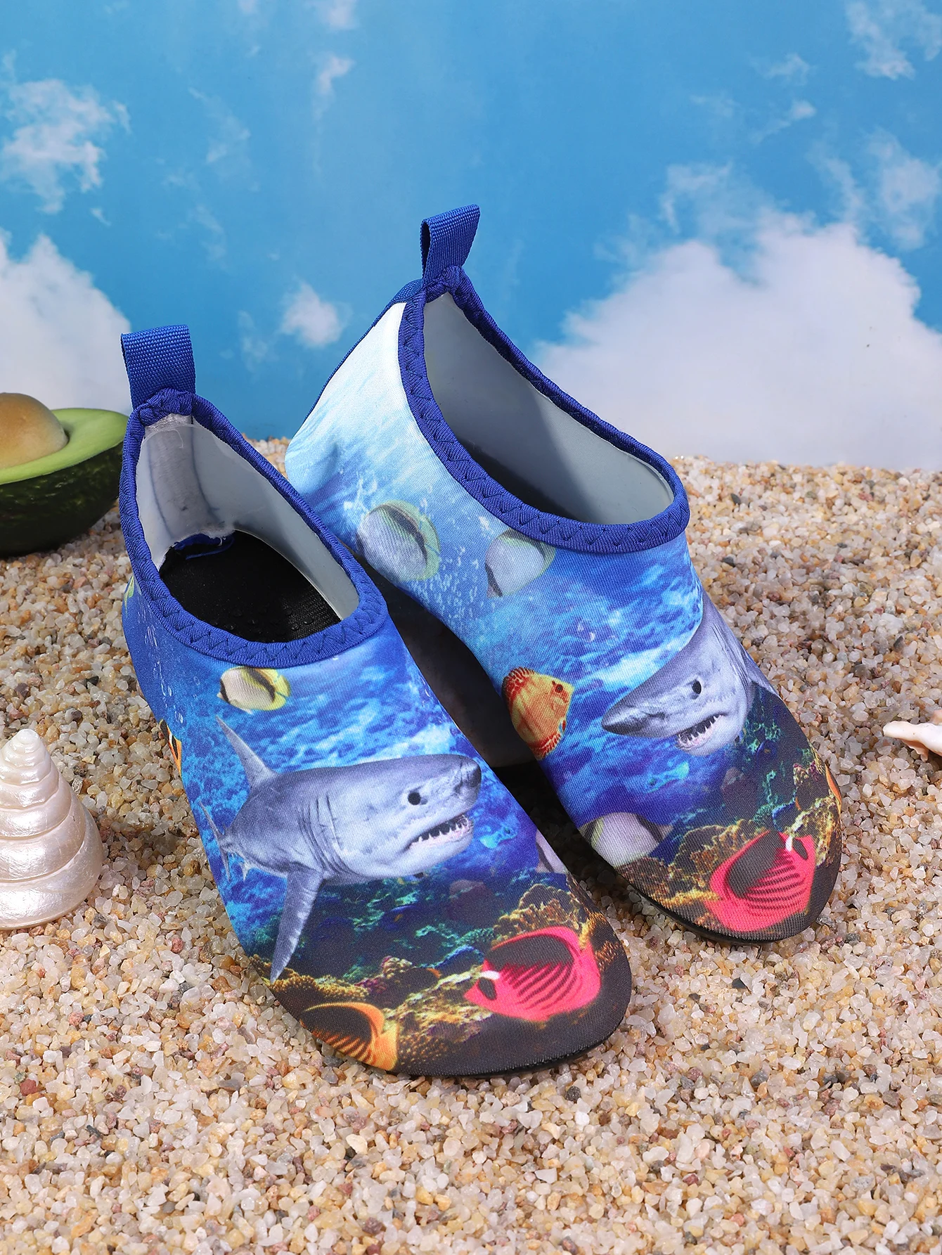 Ocean Shark Series Children's Beach Shoes, Lightweight Non-slip Fast Drying, Suitable For Swimming, Walking、Yoga、Indoor