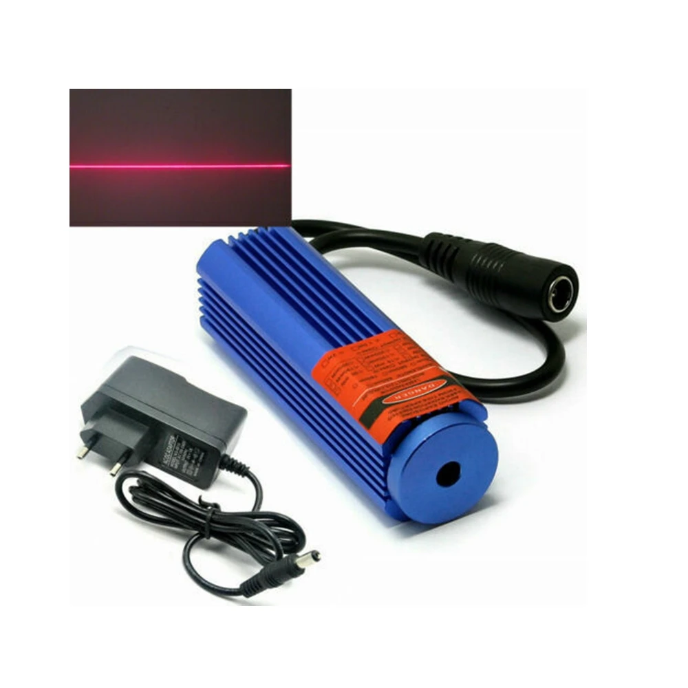 line focusable 650nm 200mw red laser module diode long time work w 12v adapter 12V Red Laser Lights 650nm 200mw Line Beam Laser Module w Adapter