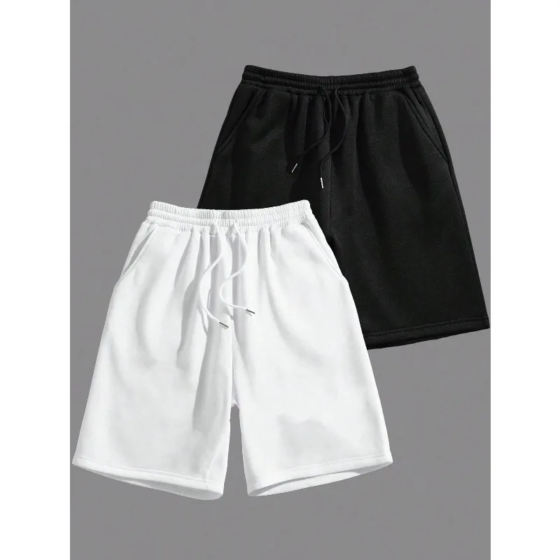Herren Freizeitshorts, Schwarz und Weiß, Modisch und Vielseitig, Sportlicher Stil. Sommer-Neuheiten: Shorts für Damen und Herren