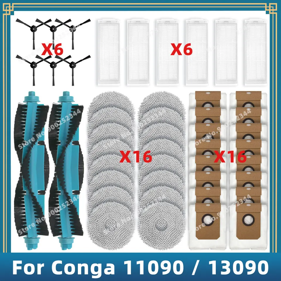 Lot De 4 Sacs à Poussière De Rechange Pour Aspirateur Conga 13090 Spin Revolute - Filtration 5 Couches