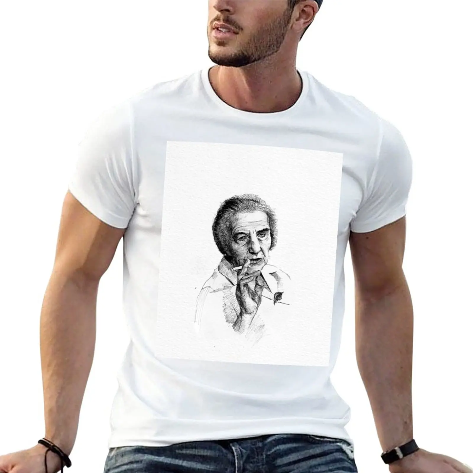 Новая футболка Golda Meir, тяжелая футболка, быстросохнущая Футболка с принтом животных для мальчиков, Мужская футболка с графическим принтом