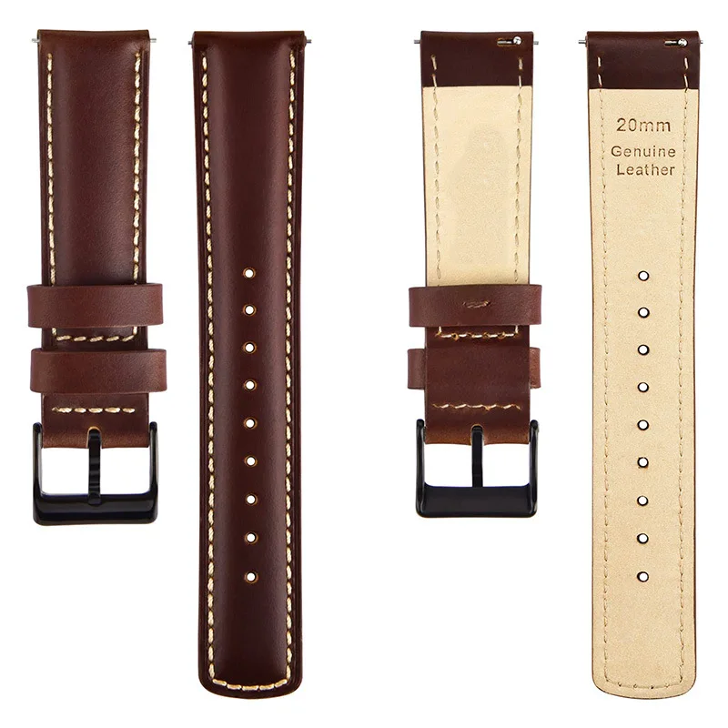 Vintage Leather Watch Strap 22mm For Huawei Bracelet For Samsung watch Accessories Quick Release Smartwatch Watchbands UTHAI
