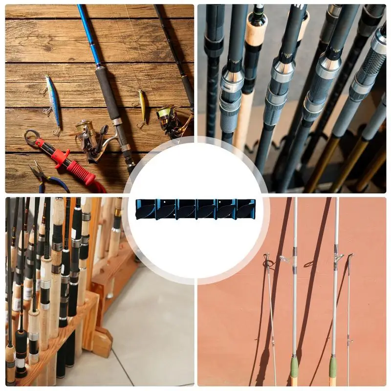 Fishing Rod Wall Mount Non-Slip Garage Fishing Rod Holder Adjustable Arc Pole Holder Gear Equipment Storage