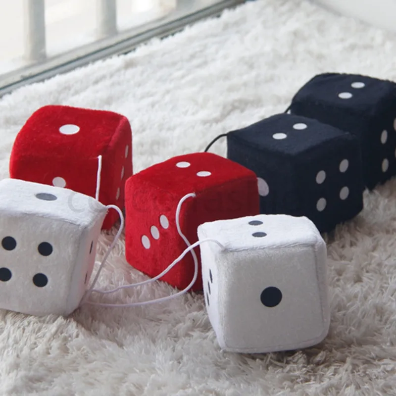 Car Pendant Hanging Ornament Dice Velvet/Plush New Year Gifts Car Rear View Mirror Pendant Goods Styling car decoration accessories car pendant car figurine ornament
