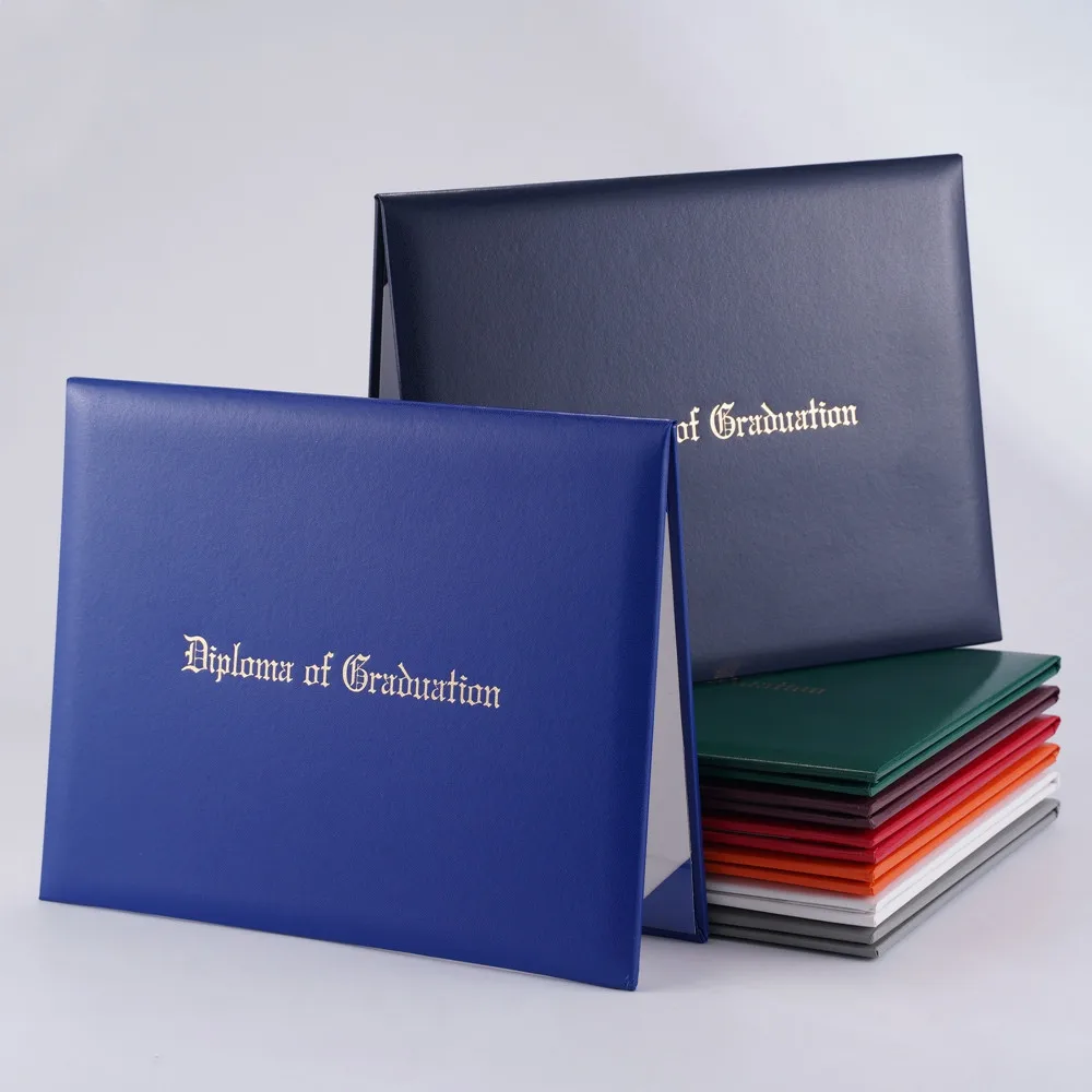 

Royal Blue Imprinted Diploma Cover For US Letter-Size Award Certificates 8.5"x11" Padded Diploma Of Graduation