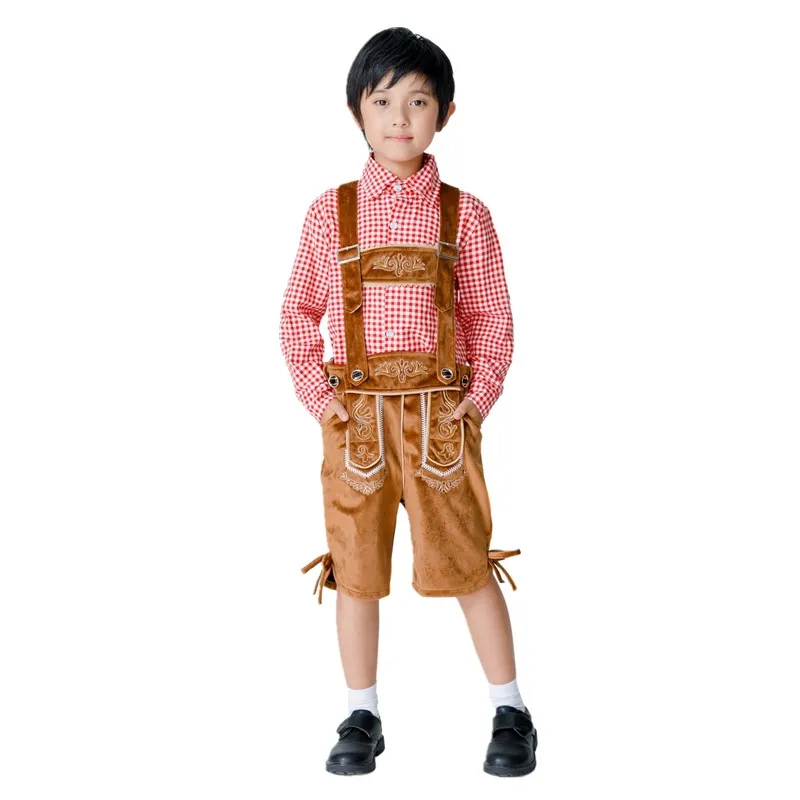 

Halloween Bavarian Carnival Party Kids Lederhosen Parent-child Dress Germany Oktoberfest Beer Boys Cosplay Costume