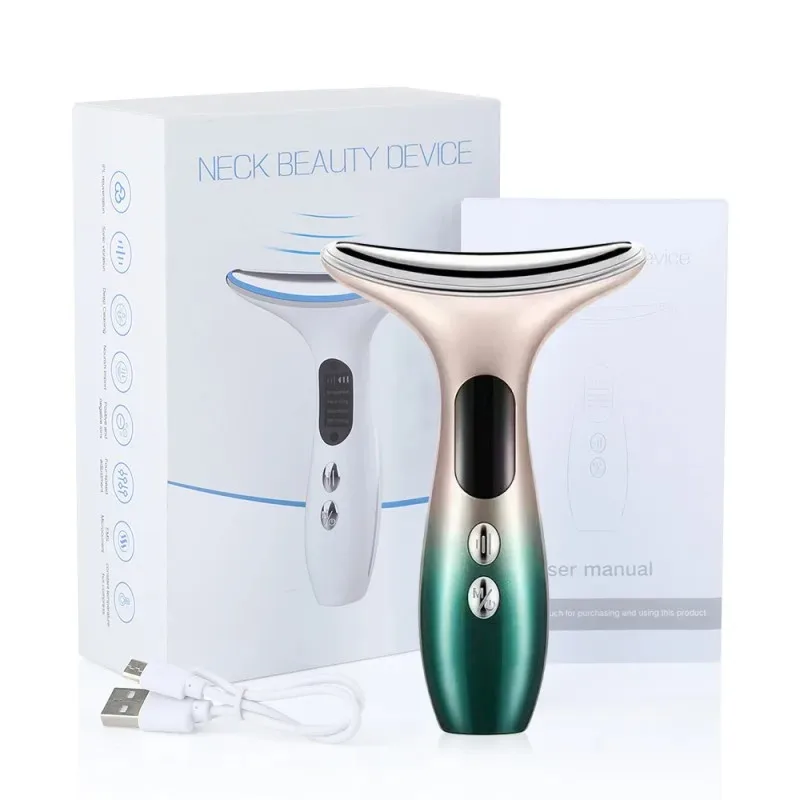 

EMS Microcurrent Face Neck Beauty Device LED Photon Firming Rejuvenation Anti Wrinkle Thin Double Chin Facial Massager Skin Care