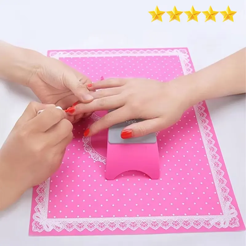 Nail Art Tool 1 Set Hand Rests Nail Art Equipment Advanced Silicone Pillow Hand Holder Cushion Table Mat Pad Foldable Washable