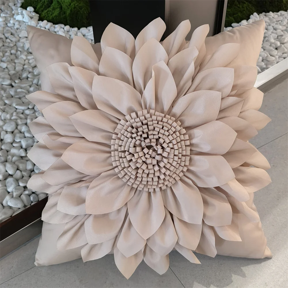 Decorative Cushion Covers 3D Sunflower Pillow Cover for Sofa Bed Couch