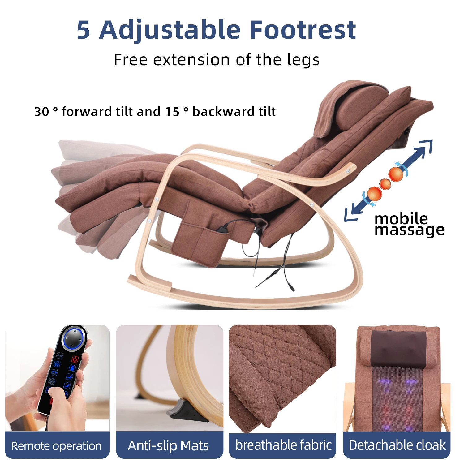 Cheap Relax Armchairs Sofa Home Rocking Portable Relaxing Vibrating Massage Chair Leisure Beach Sofa Comfortable Rocking Chair 5