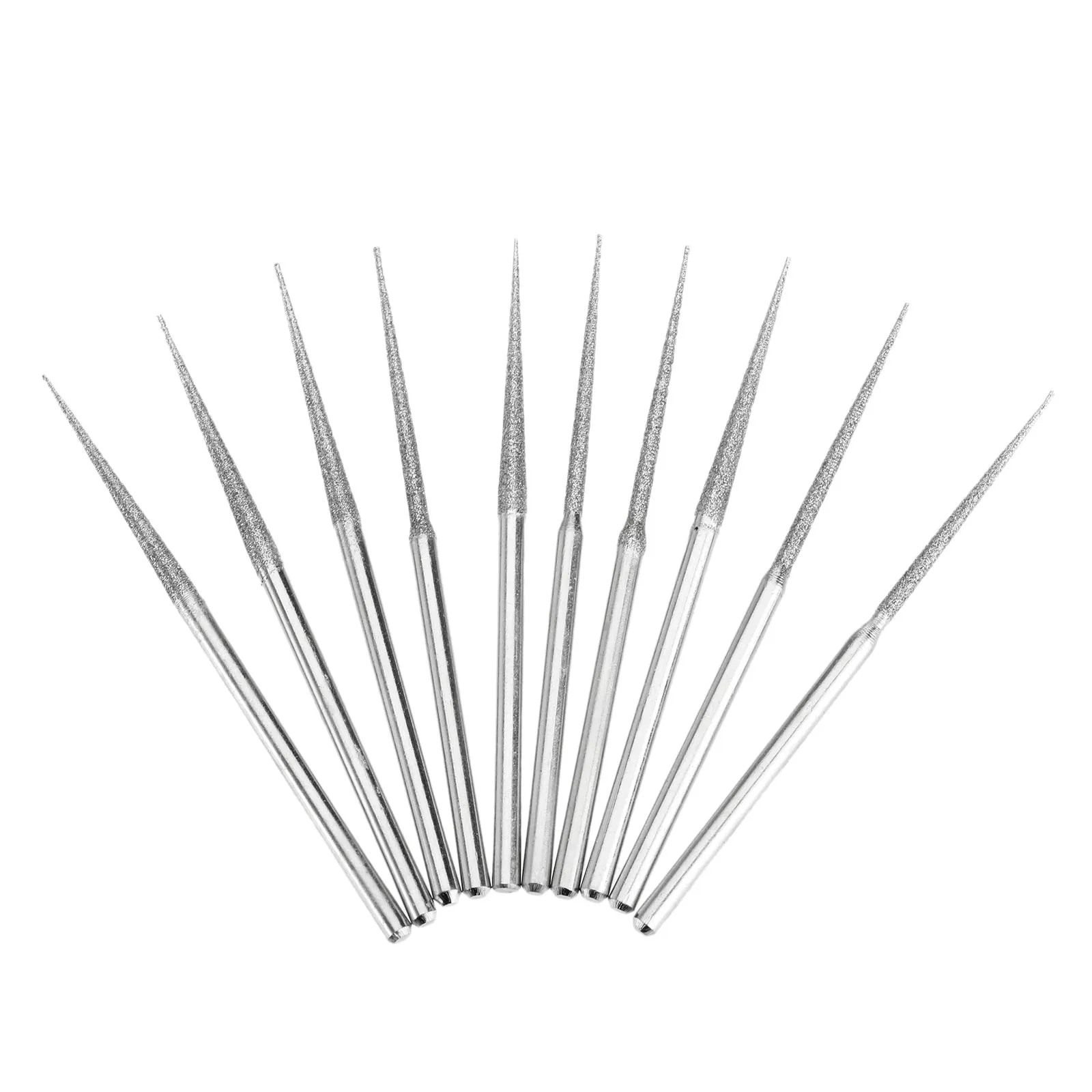 

10pcs L-fine Tip Dremel Accessory Needle Mini Drill Diamond Grinding Coated Head 3mm Shank Bur Bit Rotary Tool Lengthened Burrs