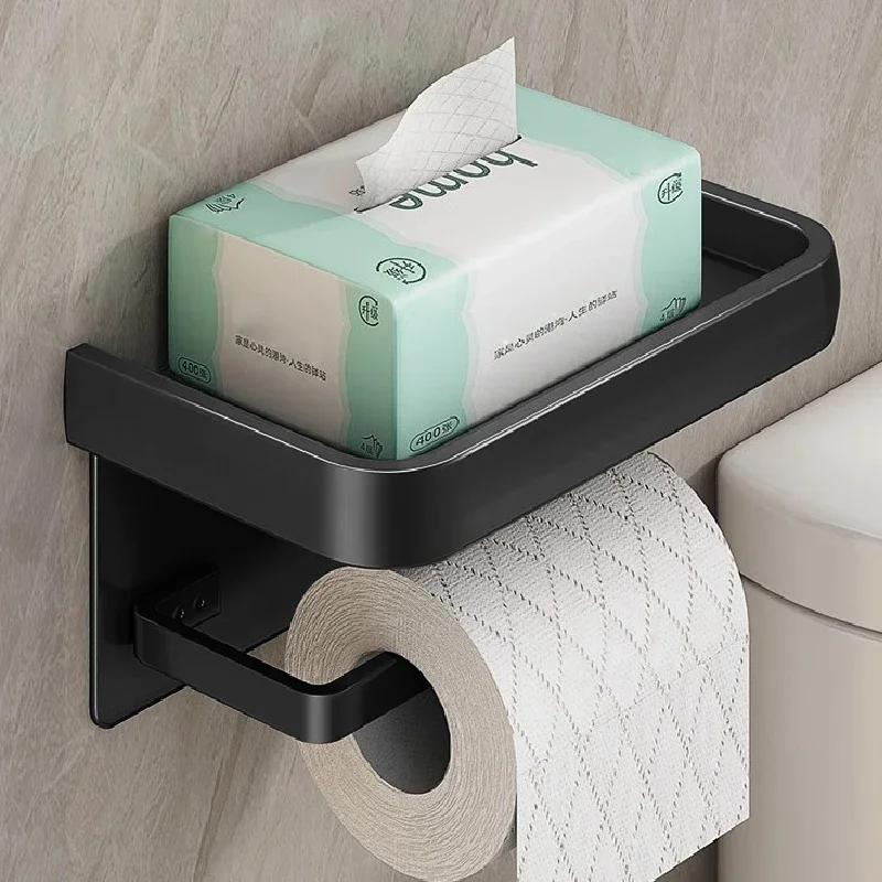 Aluminum Alloy Toilet Paper Holder Tissue Rack Bathroom Tissue Holder for Bathroom Storage Shelf Accessories