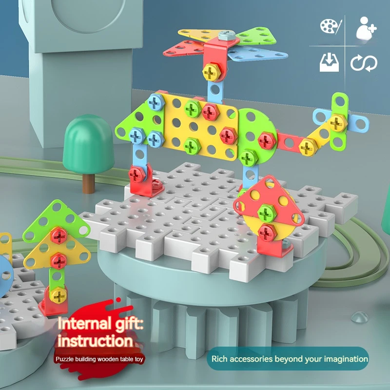Drill Screw Nut Puzzles Kids Toys Pretend Play Tool Electric Drill Disassembly Assembly Children Drill 3D Puzzle Toys For Boy 4