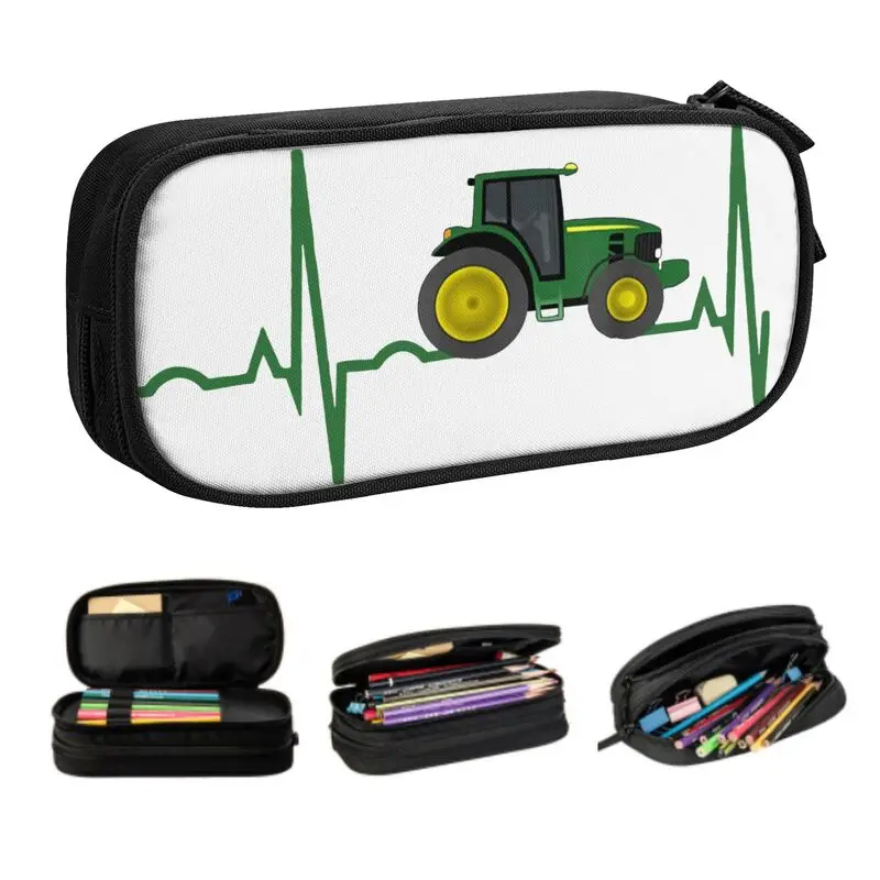 

Customized Tractor Heartbeat Cute Pencil Cases Boys Gilrs Large Capacity Pencil Bag Students Stationery