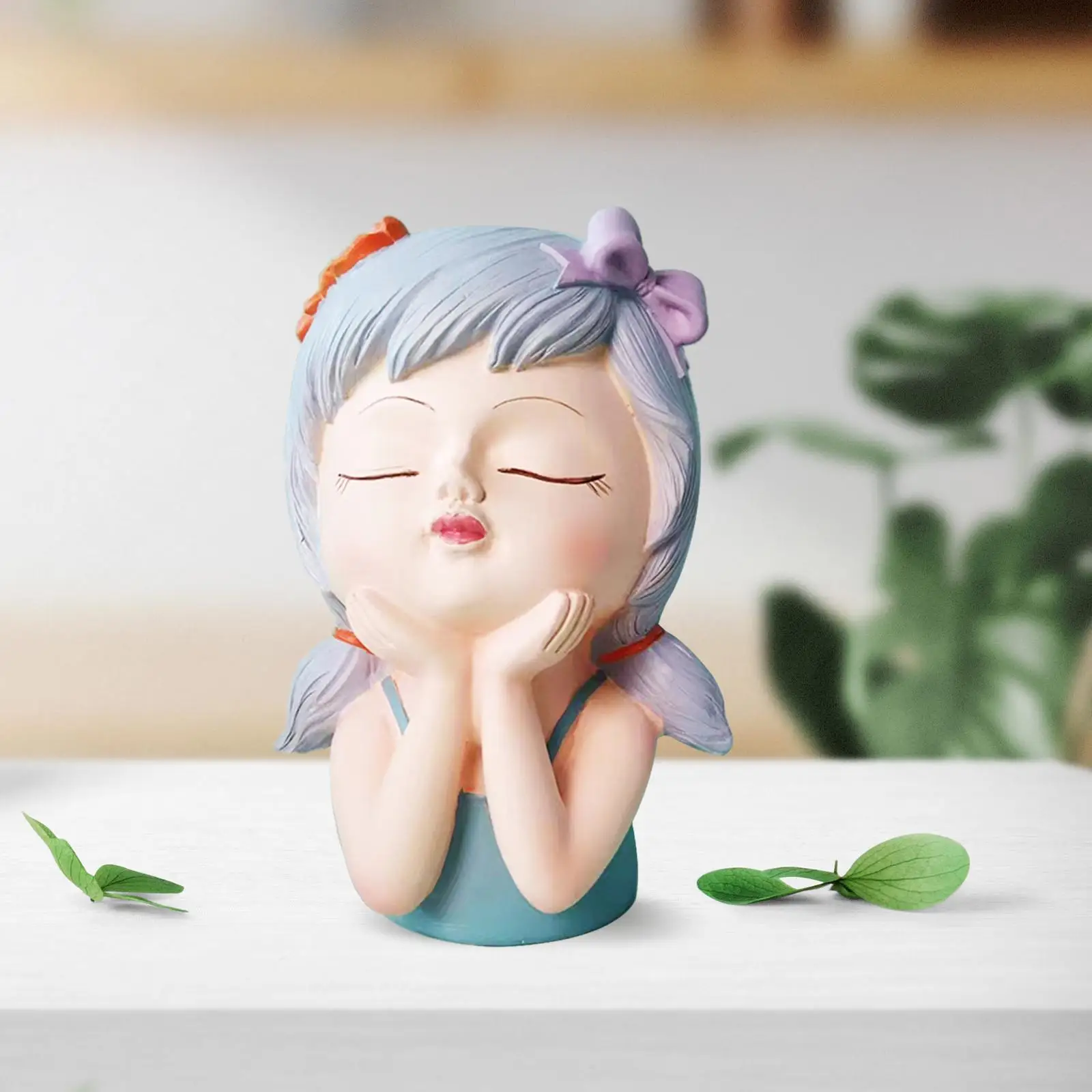 Face Planters Pots Tabletop Decorative Decor Flower Vase Statue Fairy Flowerpot for Cafe Kitchen Drawing Room Bedroom Office