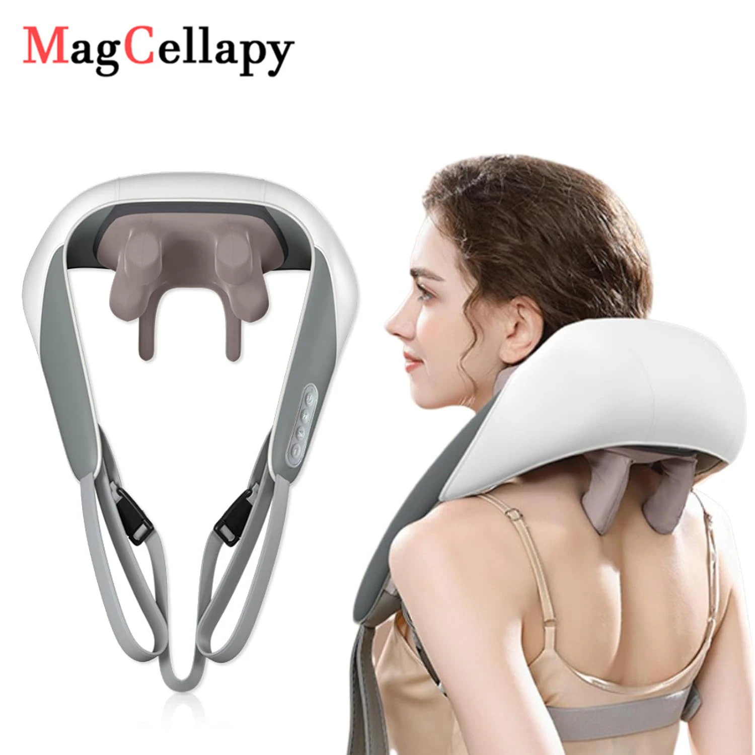 Trapezius Massager Shoulder And Neck Hot Compress Massage Shawl Shoulder Relaxation Simulated Human Kneading Massager electric heating shawl hot compress physiotherapy shoulder neck blanket guard 10 gears temperature control 50 84cm uk plug