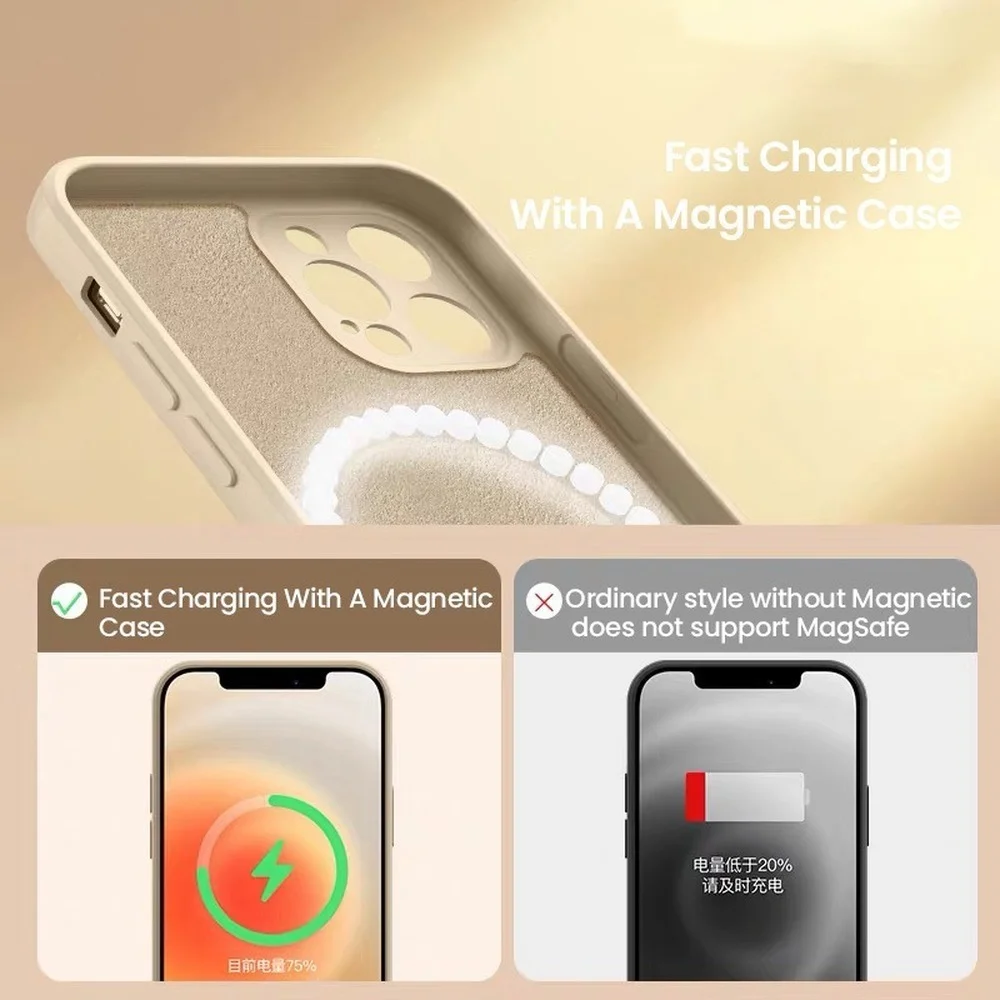 apple magsafe charger iphone 12 Luxury Magsafing Wireless Charging Case For iPhone 13 12 Mini 11 Pro Max X XR XS 7 8 Plus Magnetic Camera Protection Soft Cover iphone 12 pro max portable charger 