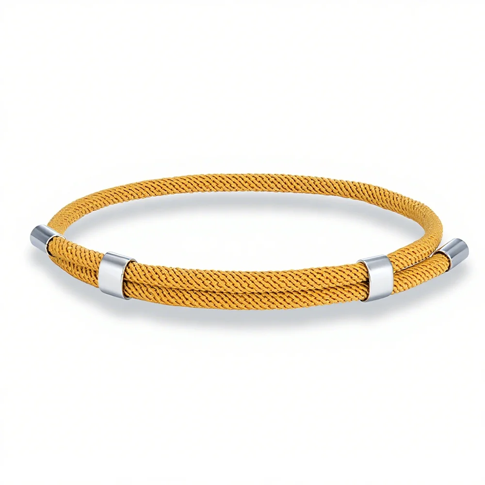 MKENDN Simple Style Men Women Bracelet 3mm Durable Marine Rope With Polished Steel Closure Jewelry Summer Beach Gifts