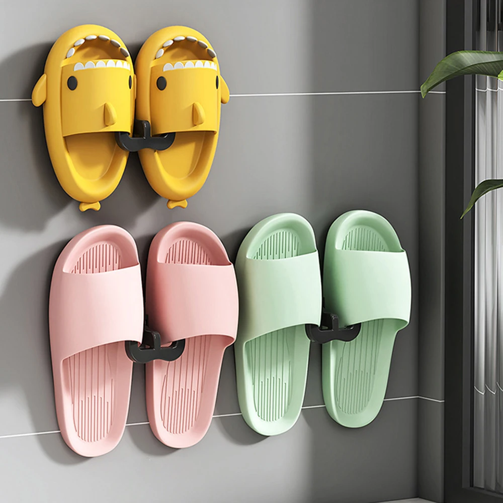 Shoe Rack U-shaped Wall Mounted Perforated Toilet Drainage Storage Rack Bathroom Wall Storage Sandal Bathroom