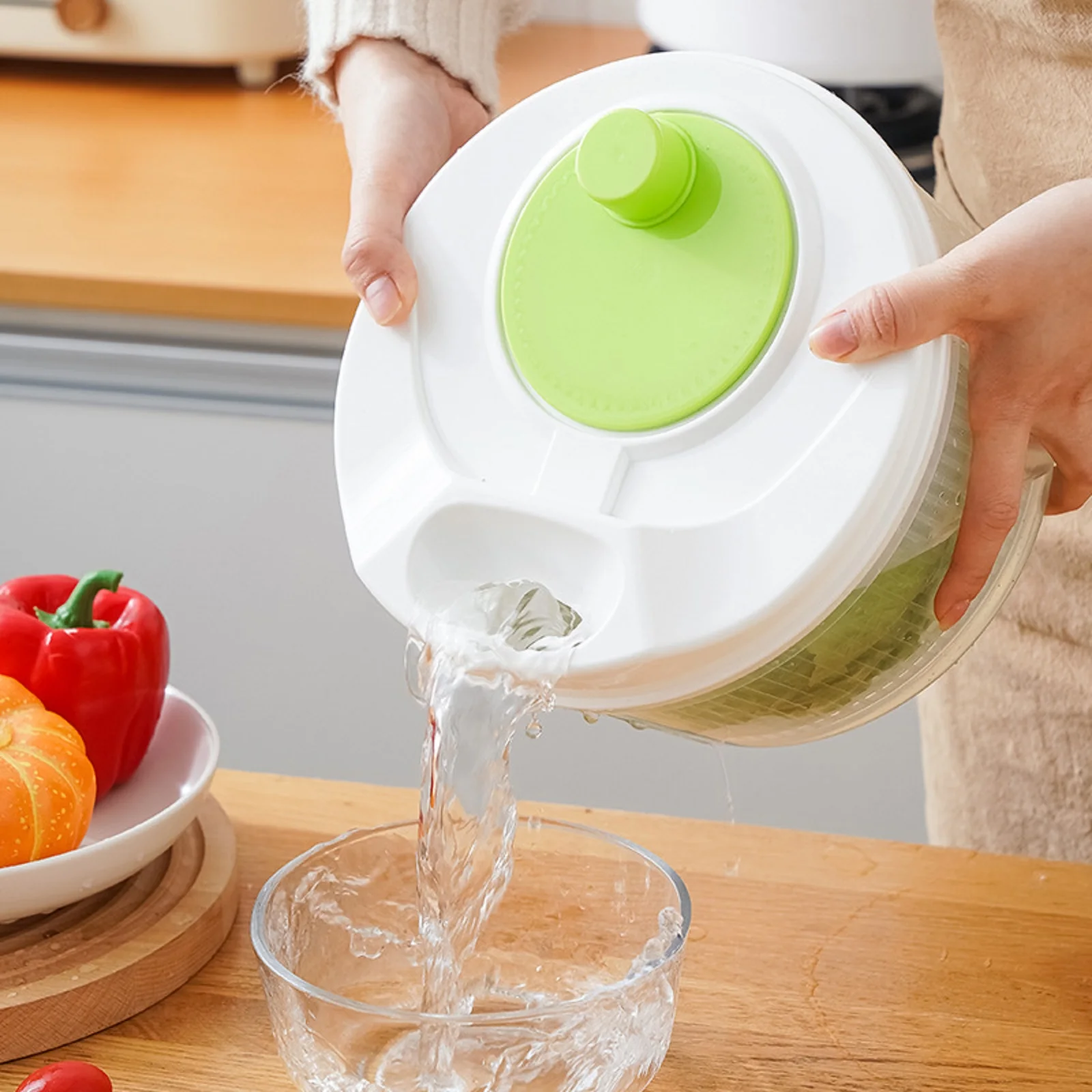 Single Serve Small Salad Spinner - Mini Prep Lettuce Spinner and