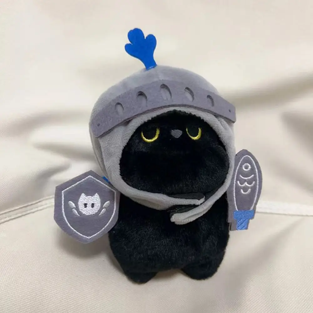 thumbnail image 1 of Mochila colgante de juguete de gato caballero muy bonita y a la moda, regalo de cumpleaños para niños, muñeco de peluche suave de gato negro bonito, 1 of 5
