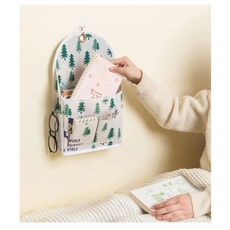 HYLYING Confezione da 3 organizer da appendere alla parete con ganci, organizer da appendere alla porta, in cotone e lino, per camera da letto, bagno, dormitorio