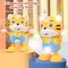 Dancing Electric Cartoon Cute Small Yellow Tiger Doll Home Decor Kid Gift Baby Early Education Musical Dance Light LED Baby Toys 4