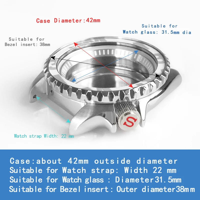 Custom Watch Case For Seiko SKX007 SRPD51 53 Stainless Steel