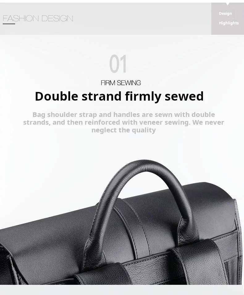 حقيبة ظهر عصرية من جلد البقر الطبيعي متعددة الاستخدامات للرجال، حقيبة أعمال أنيقة بحمالتين للكتف باللون الأسود