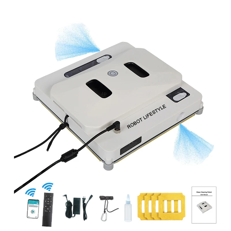

APP Control Ultrathin Robot Window Vacuum Cleaner Two Sides Auto Water Spray Glass Cleaning Device Window Washer High Quality