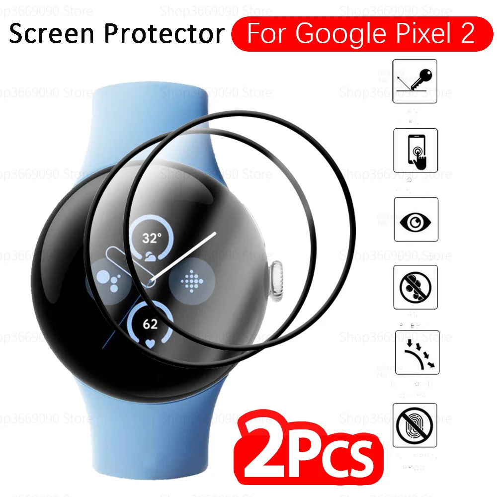 

2Pcs Soft Protective Glass For Google Pixel Watch 2 9D Curved Cover Screen Protector Googe Pixel Watch2 Pixel2 Smartwatch Films