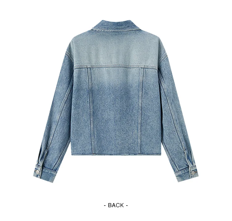 Denim Jacket Women Short Style Fringed Trendy Street Style Spring Dopamine Loose Lapel Jacket