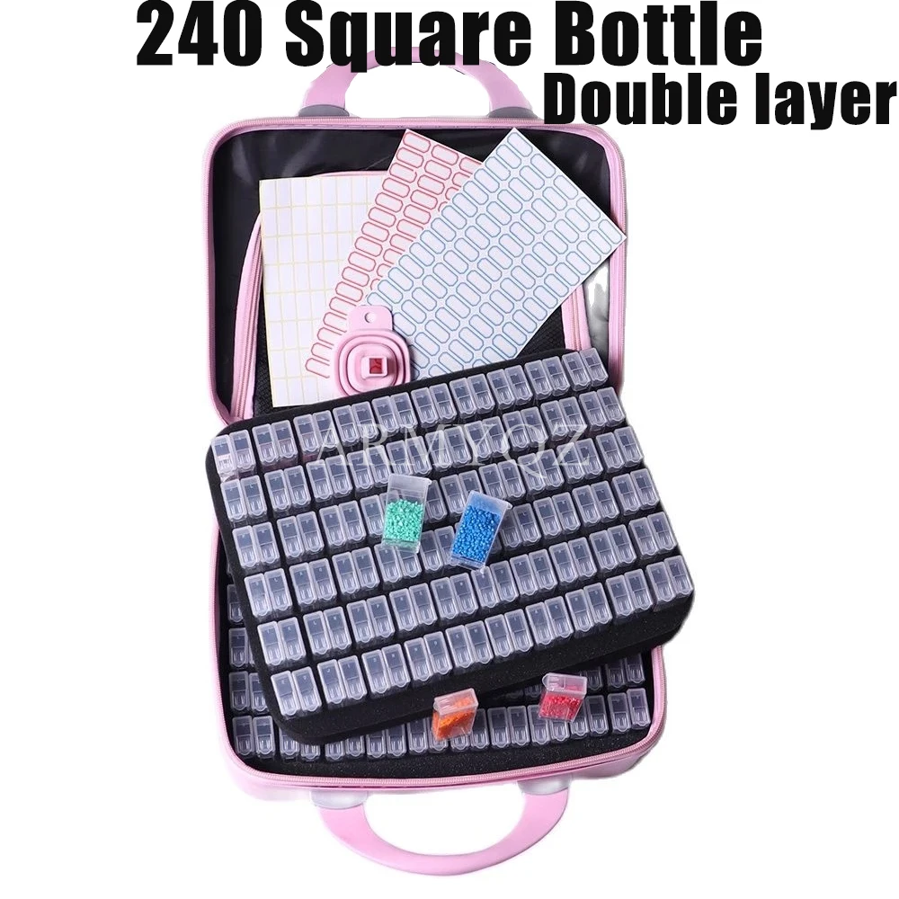 Diamond Painting Storage Containers 60 Slots Bottles 5D Cross Stitch  Embroidery Accessories Tools Holder Storage Box Carry Case Container Hand  Bag 