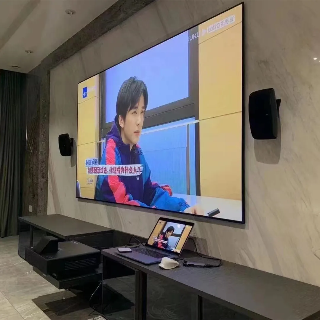 130 ''-150'' 4K T prisma Ust proiettore a lancio Ultra corto cornice fissa schermo ALR luce ambientale che respinge lo schermo di proiezione - immagine 4