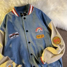 

New College Style Corduroy Embroidery Baseball Uniform for Men and Women Couples Bomber Jackets Retro Streetwear Loose Coat
