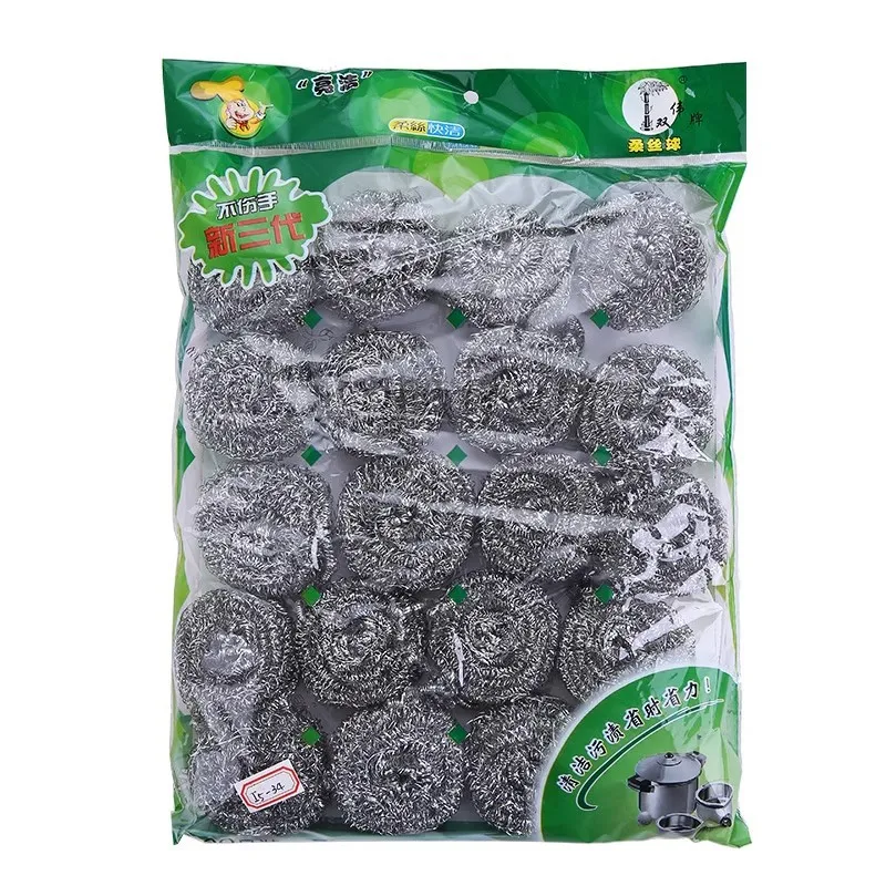 20pcs household wire balls cleaning balls stainless steel pot brushes wire brushes kitchen wire balls dishwashing brushes pot