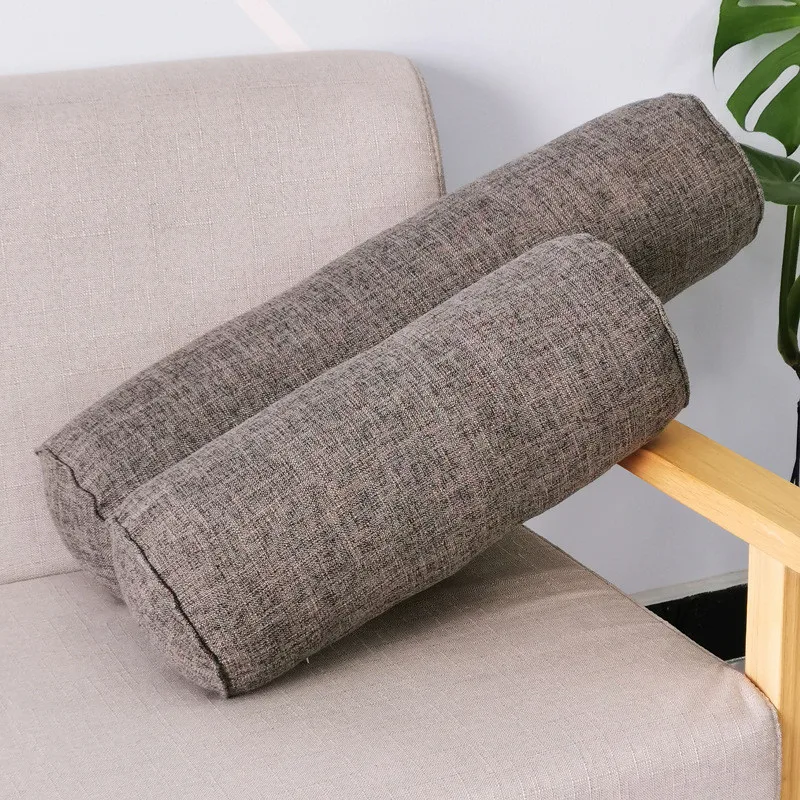Round Removable Bed Pillows Roll Head Leg Back Lumber Support Light Travel Column Bolster Pillow Washable Cylindrical Cushion 4