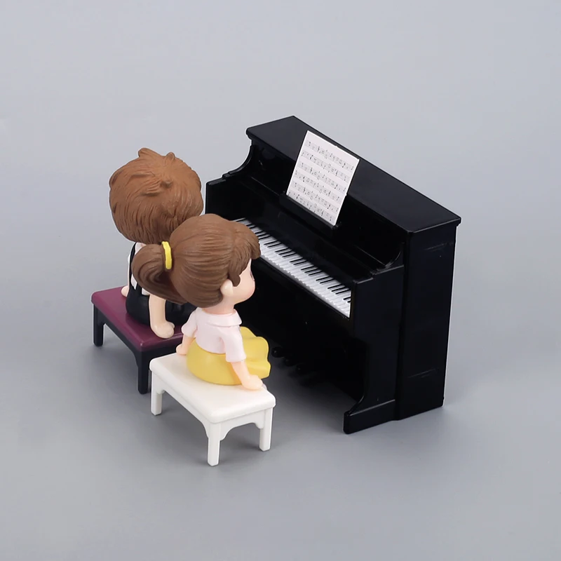 Mini Piano Toy Dollhouse Furniture Musical Instrument Model For Kids Children Gift