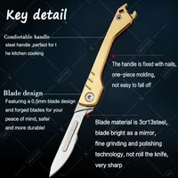 WXCOO Stainless Steel Folding Knife Pocket Knife Blades Hobby Knife Kit Carving Metal Scalpel Knife Craft Knife 23 Carbon Steel 2