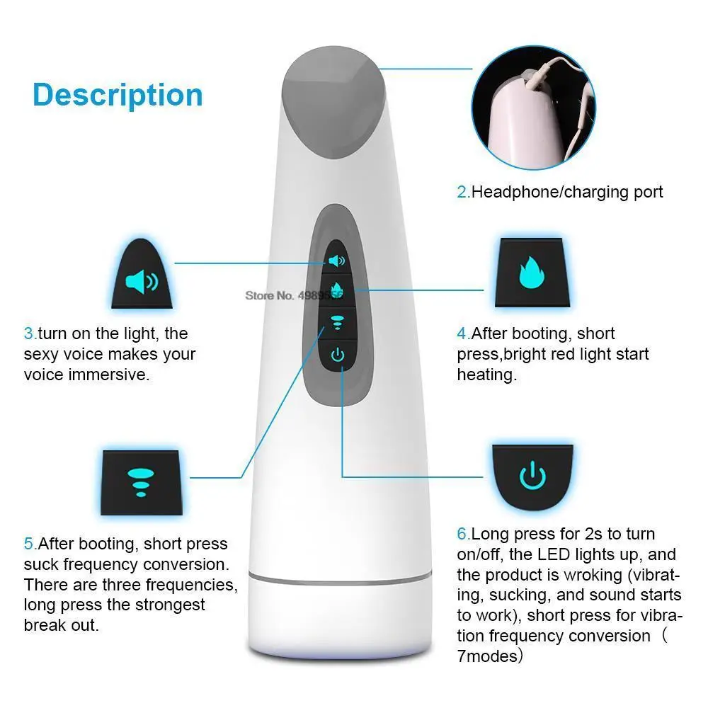 Omatic Männlicher Saugvibrator für Männer Pussy Kontraktion Vakuum Heizung Saugnapf Oral Sex Cup T_voghion.com