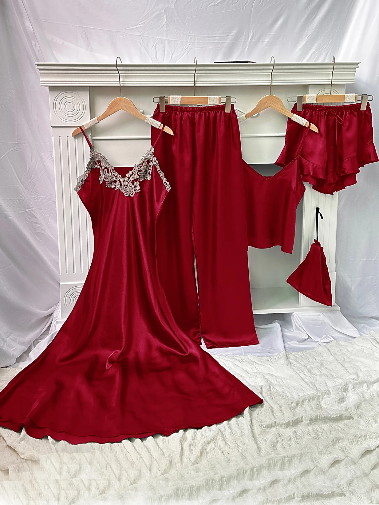 Set da notte in raso - Dettaglio